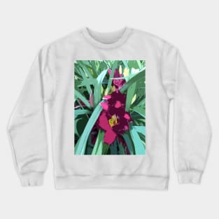 Rare daylily in ruby red, graphic design Crewneck Sweatshirt